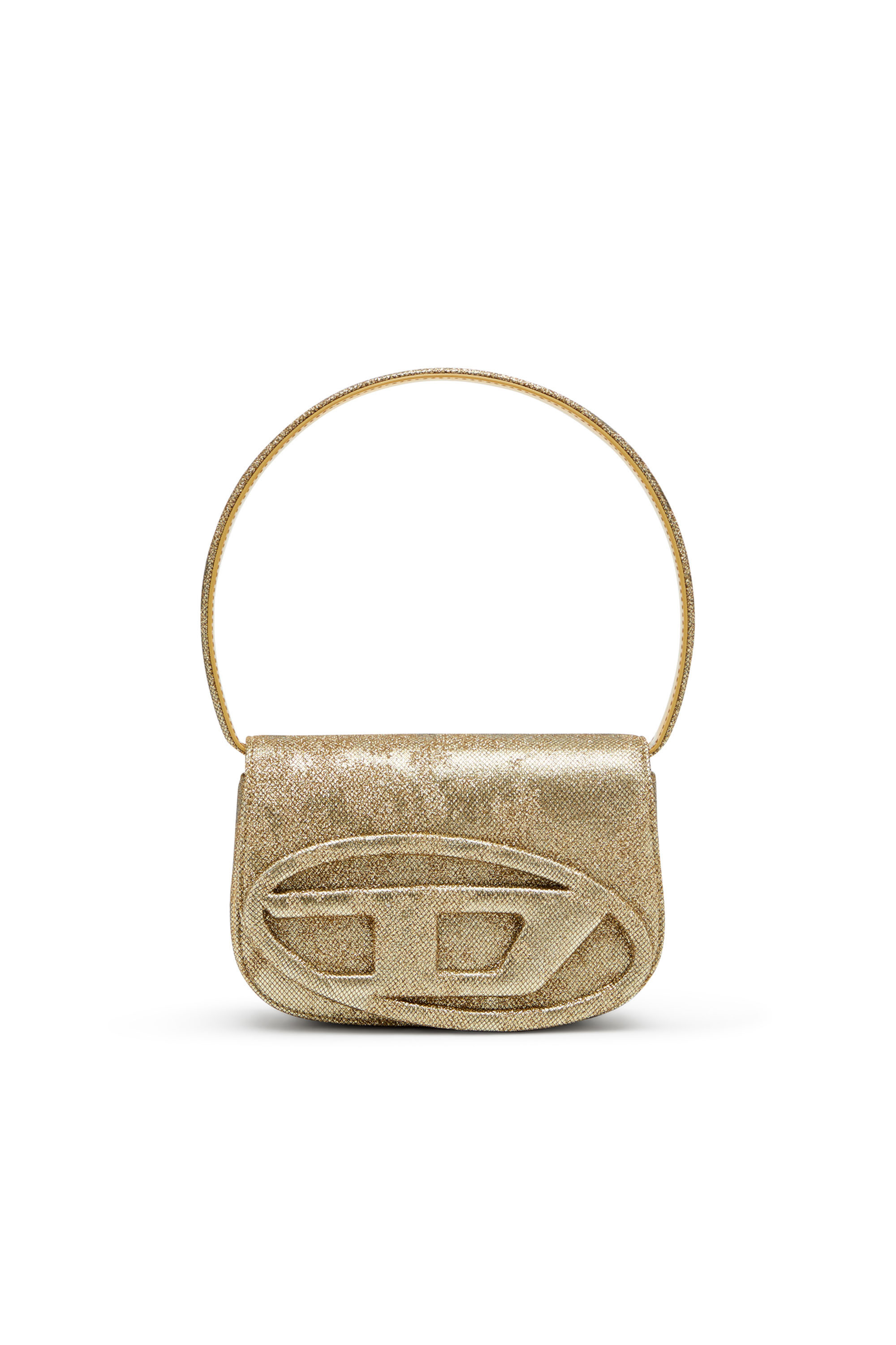 Diesel - 1DR-Iconic 1DR bag in glitter-camo Lurex - Shoulder Bags - Woman - Gold | Diesel US