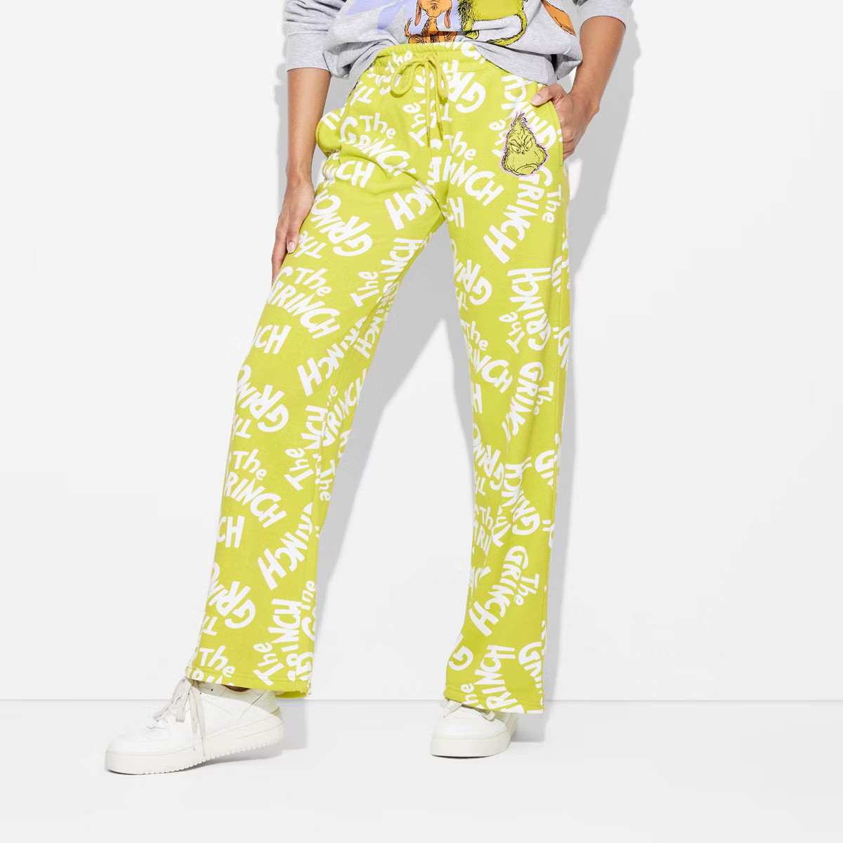 Women's The Grinch and Max Print Graphic Flare Pants - Green | Target
