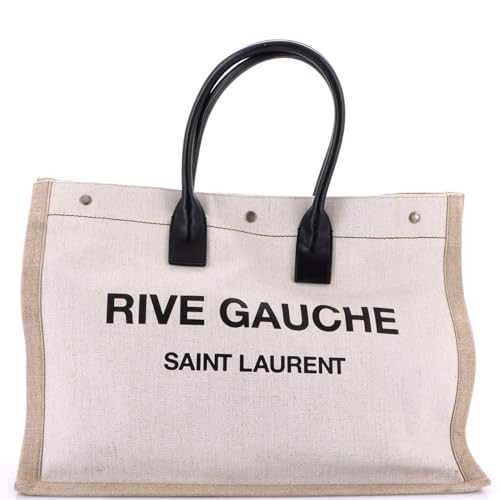 Saint Laurent, Pre-Loved Rive Gauche Shopper Tote Canvas Large, Neutral | Amazon (US)