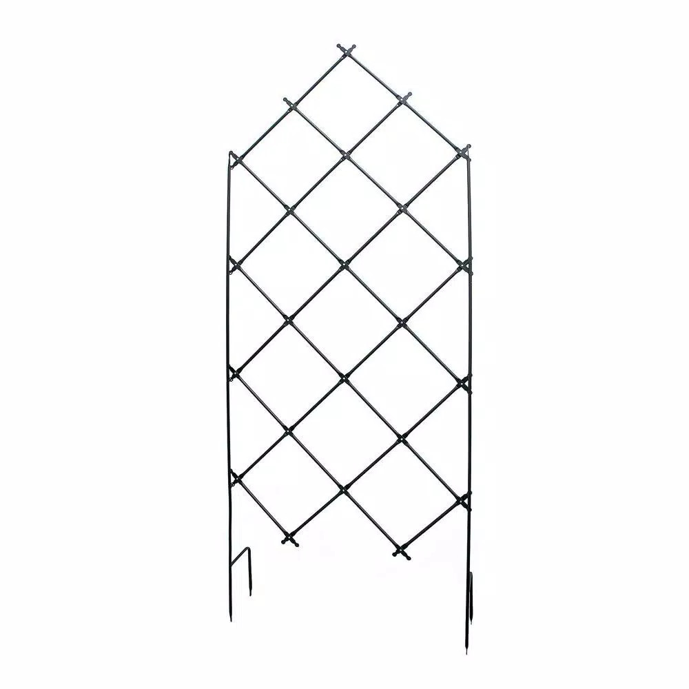 Traditional Freestanding Lattice Garden Trellis, 95 in. Tall Graphite Powder Coat Finish | The Home Depot