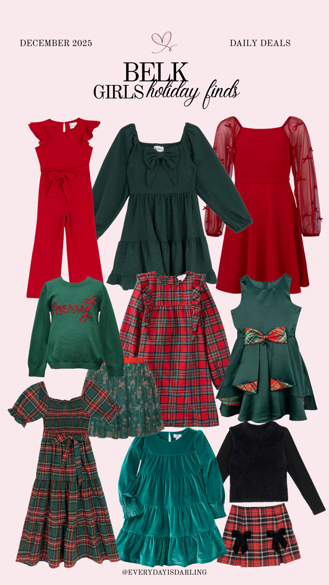 Belk has a great selection for Christmas dresses for girls, and most are on sale too! 

 

#LTKHoliday #LTKSeasonal #LTKKids