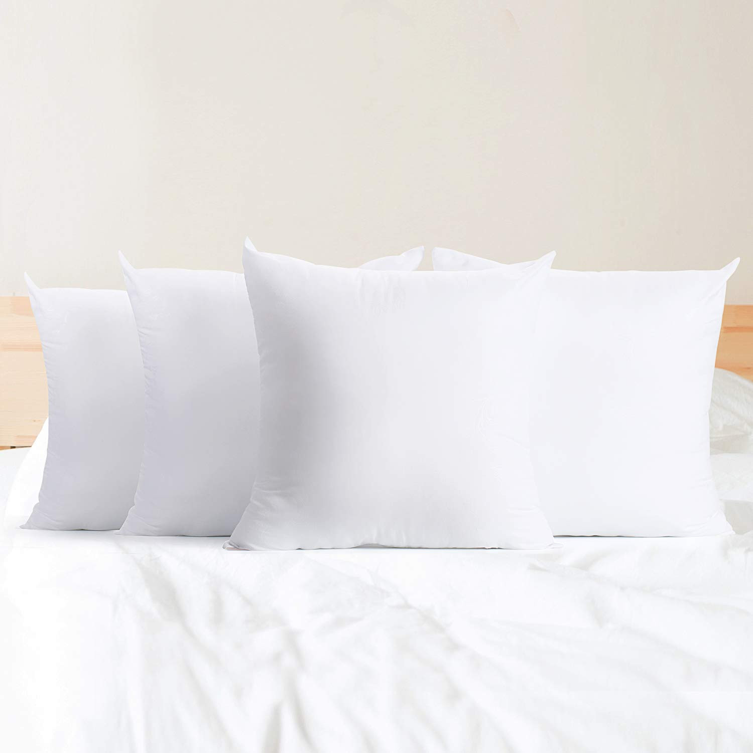 18 x 18 Pillow Inserts Outdoor, Pack of 4 Water Resistant Hypoallergenic Square Decorative Throw ... | Amazon (US)