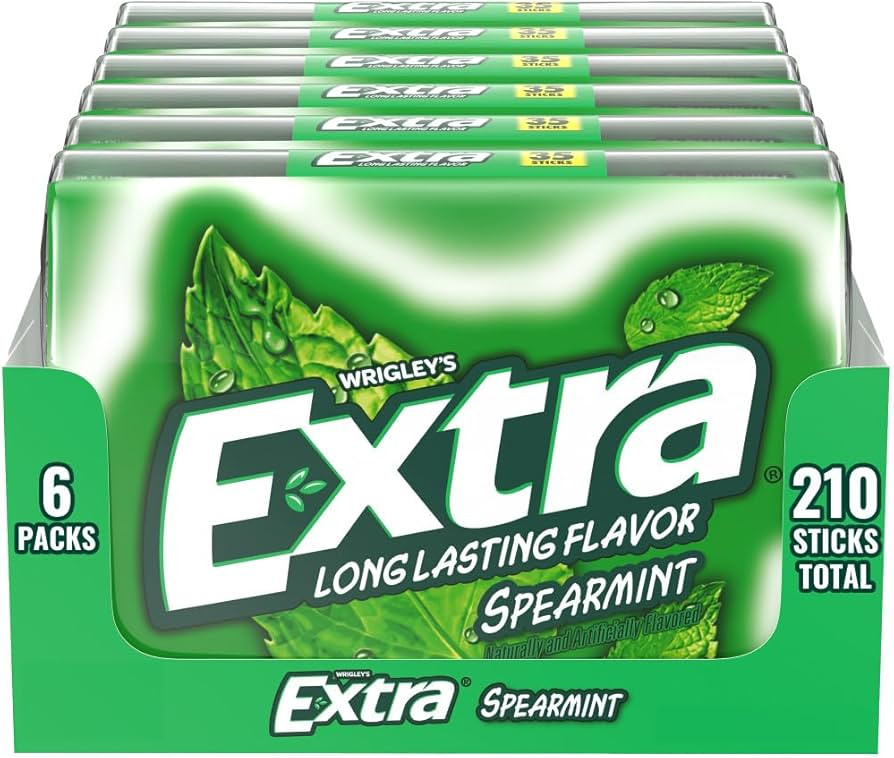 EXTRA Spearmint Sugar Free Chewing Gum Mega Packs - 35 Stick (Pack of 6) | Amazon (US)