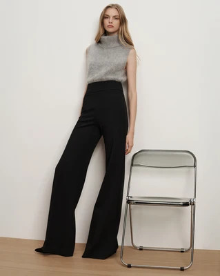 Veronica Beard Kalinda Wide-Leg Ponte Pant Black | Veronica Beard
