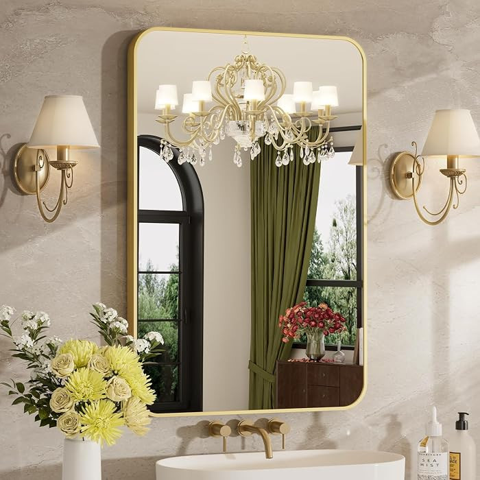 Aluminum Alloy Frame, Clear Reflection, Rust-Resistant, Vertical or Horizontal, Wall Mount, Bedro... | Amazon (US)