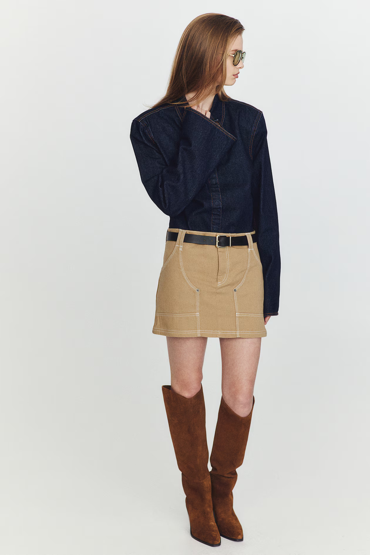 Knee-High Leather Boots - High heel - Brown - Ladies | H&M US | H&M (US + CA)