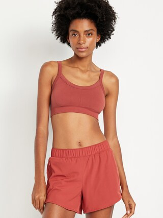 Light Support Fluid Seamless Ribbed Sports Bra | Old Navy (US)