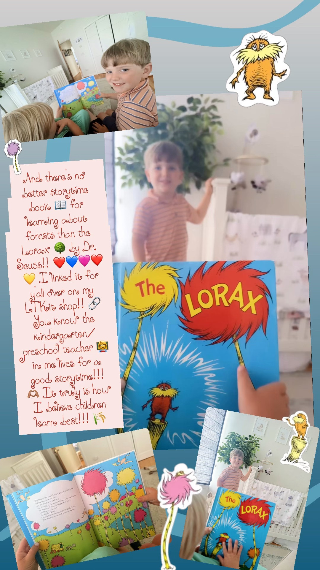 And there’s no better storytime  book 📖 for learning about forests than the Lorax 🌳 by Dr. Seuss!! ❤️💙🩷❤️💛 I linked it for y’all over on my LTKit shop!! 🔗 You know the kindergarten/preschool teacher 👩‍🏫 in me lives for a good storytime!!! 🫶🏽 It truly is how I believe children learn best!!! 🌾