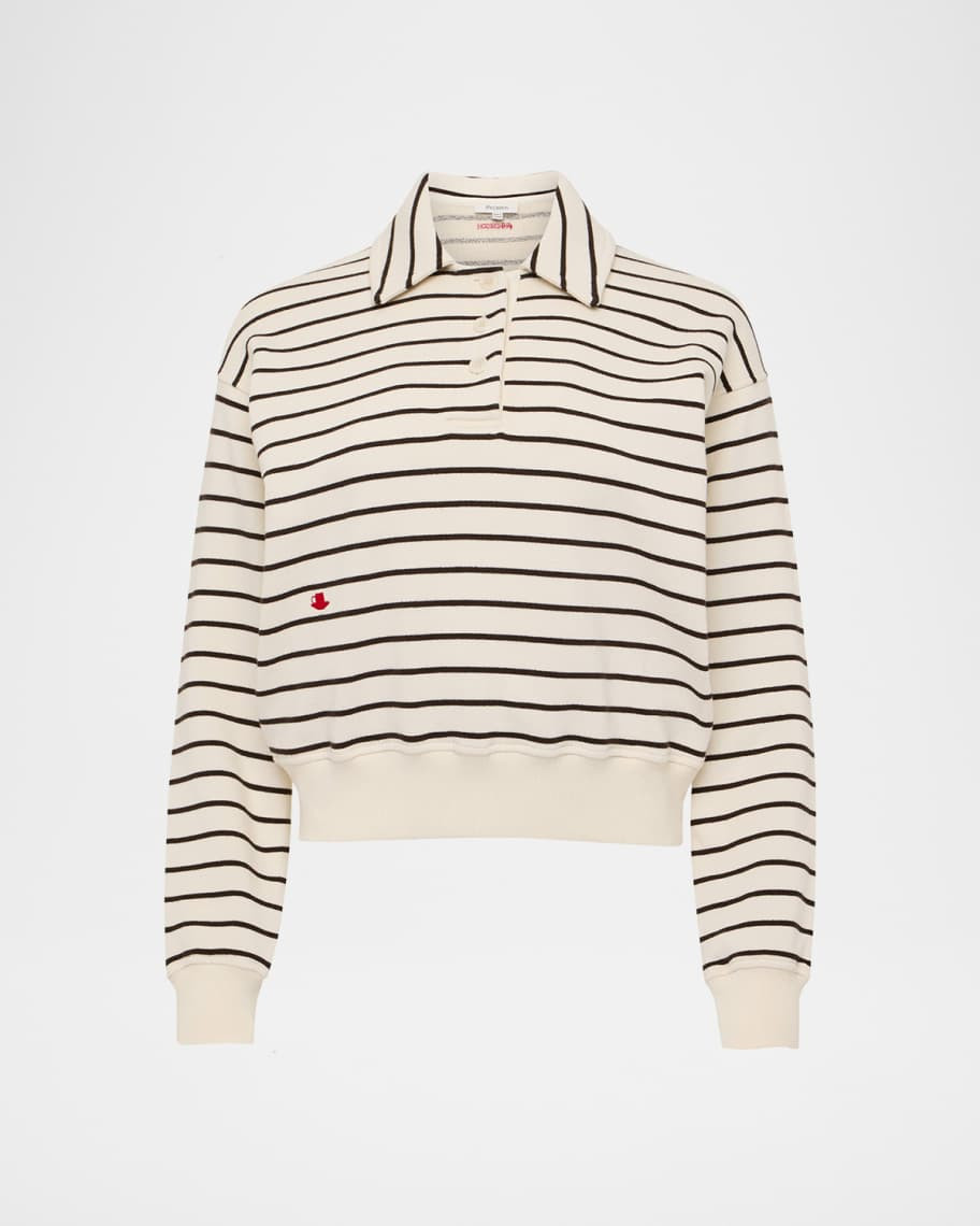 JW Anderson Stripe Polo Sweatshirt | Neiman Marcus