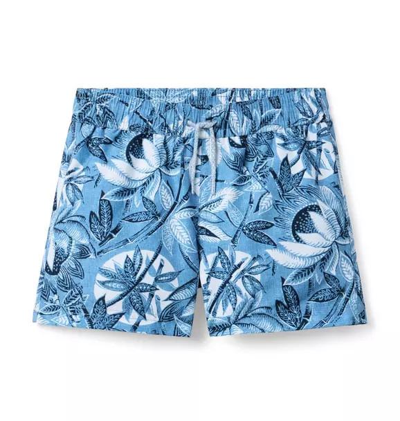 Recycled Tropical Leaf Swim Trunk | Janie and Jack