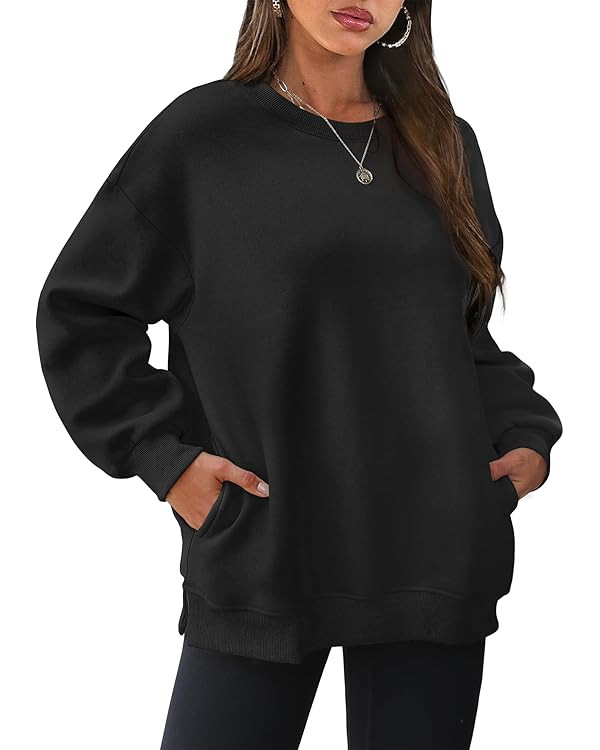 WIHOLL Womens Oversized Sweatshirts Crewneck Long Sleeve Tops Fleece Pullover Fall Fashion Clothe... | Amazon (US)
