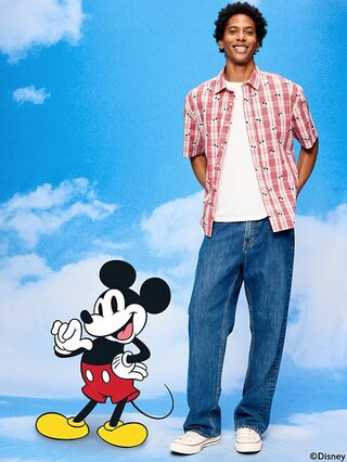 Old Navy x Disney Mickey Mouse Loose Fit Plaid Shirt for Men | Old Navy (US)
