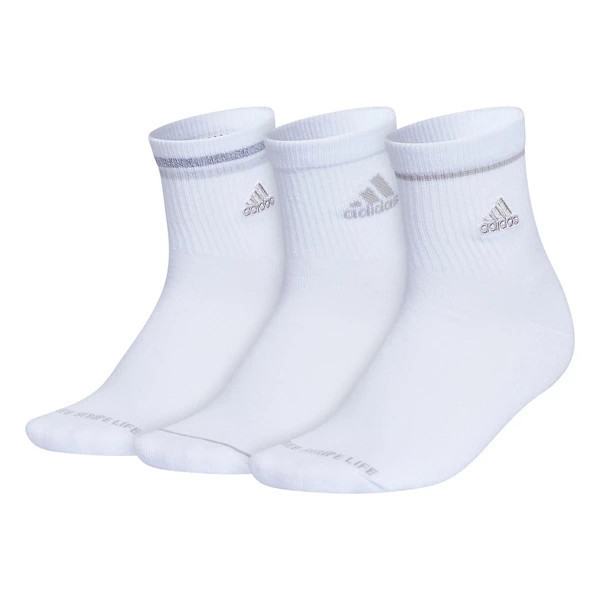 Women's adidas Cushioned Sport 2.0 High Quarter Socks Medium White/Grey 3 Pack | Scheels