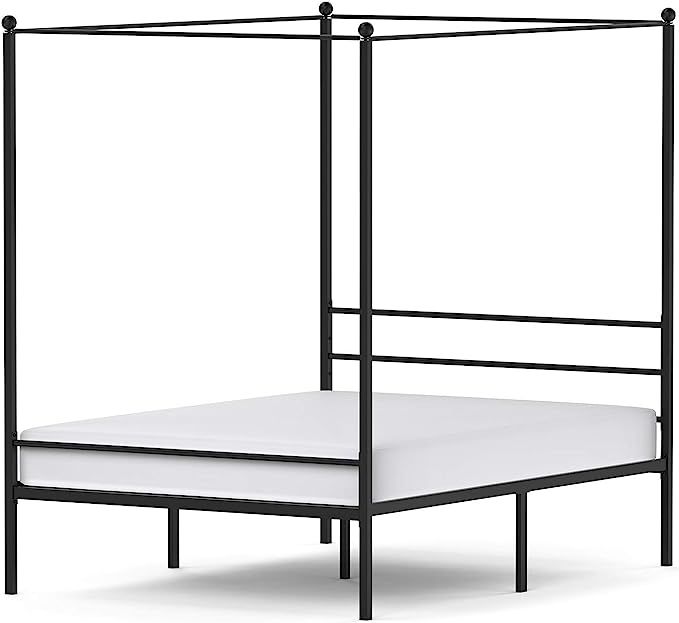 JOM Canopy Bed Frame Full Size Black Metal 4 Poster Double Bedframe Modern Post Corner with Headb... | Amazon (US)