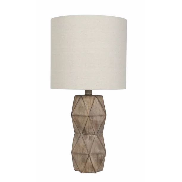 Better Homes & Gardens Weathered Wood Faceted Faux Wood Table Lamp, 21"H - Walmart.com | Walmart (US)