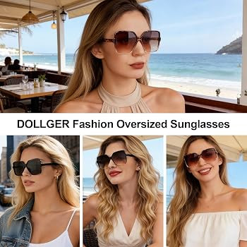 Dollger Oversized Square Sunglasses for Women Big Large Wide Fashion Shades for Men UV Protection... | Amazon (US)
