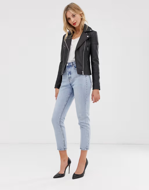 Barney's Originals Clara real leather biker jacket | ASOS | ASOS (Global)