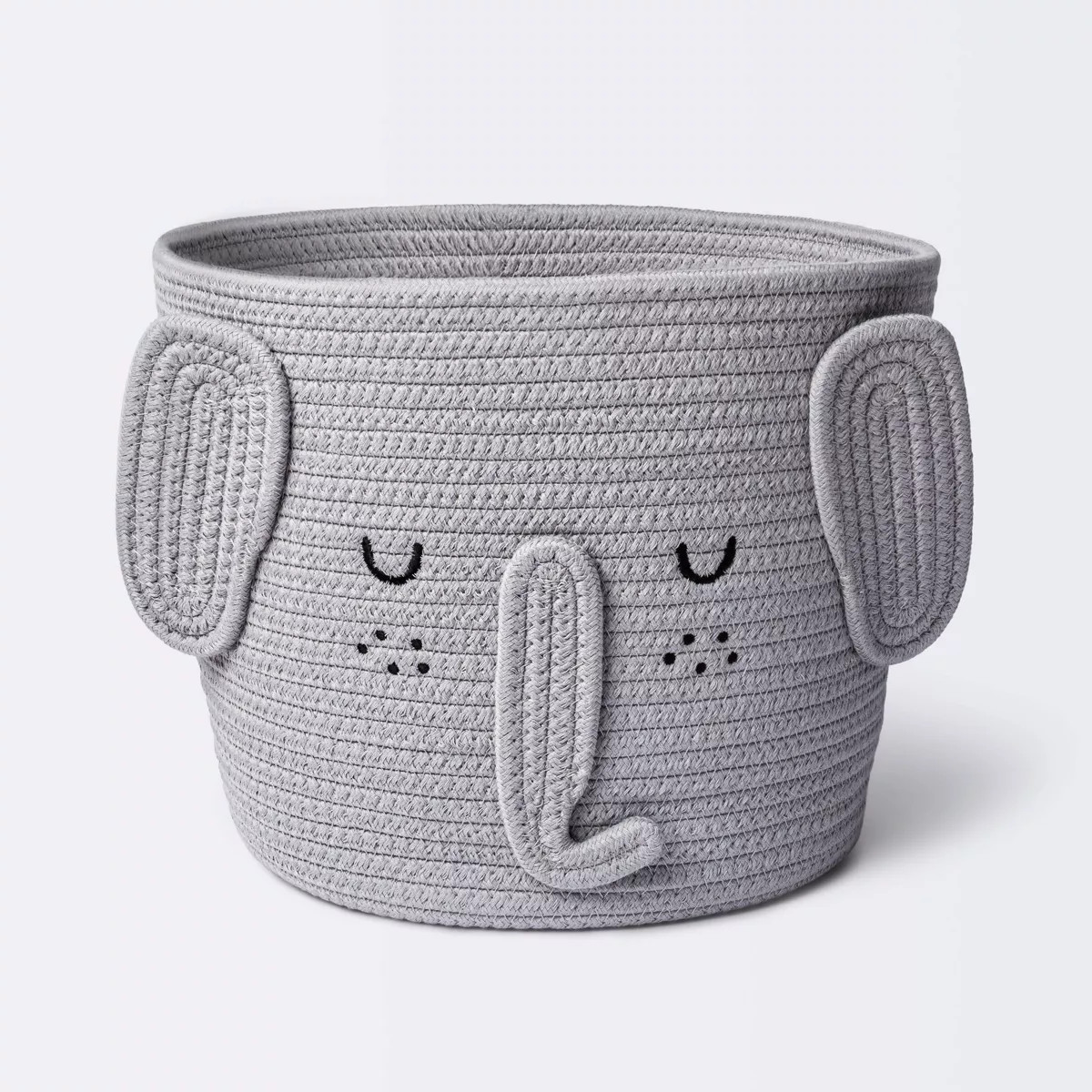 Coiled Rope Forest Animal Medium Round Storage Basket - Elephant - Cloud Island™ | Target