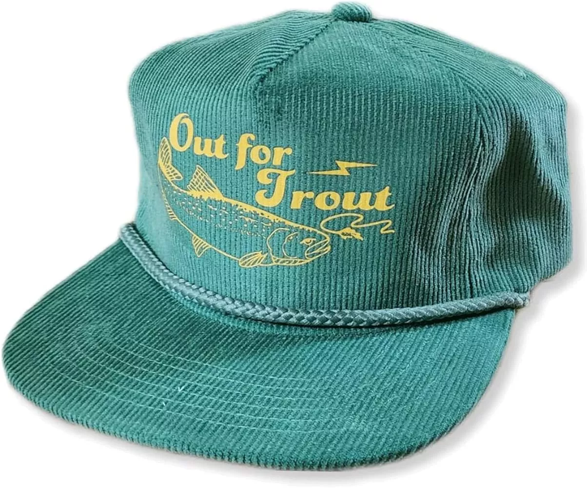 THATSRAD Out for Trout Corduroy Snapback Cap Fly Fishing Fisherman