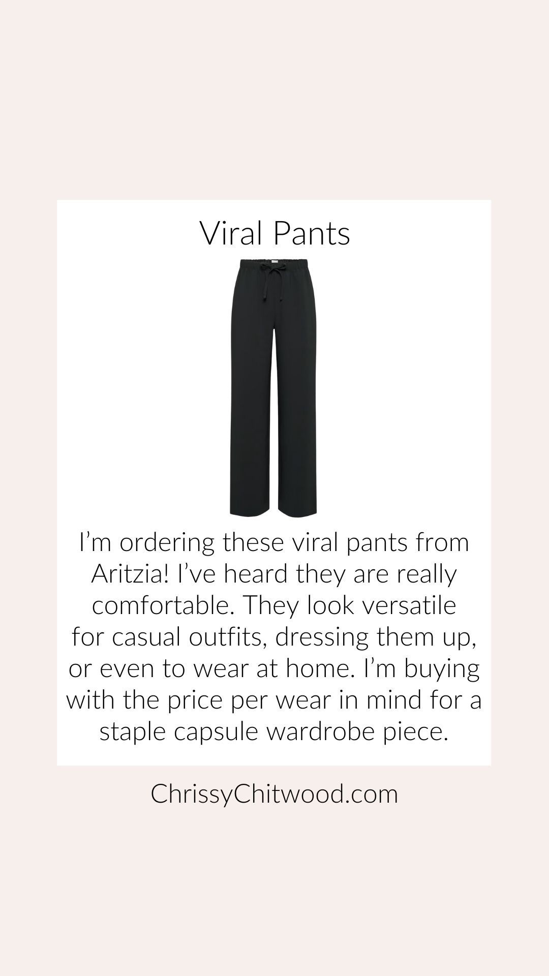 I’m using Christmas gift money to order these viral pants from Aritzia! I’ve heard they are really comfortable. They look versatile for casual outfits, dressing them up, or even to wear at home. I’m buying with the price per wear in mind for a staple capsule wardrobe piece.

year round fashion, winter fashion, spring fashion, transition style

#LTKTall #LTKTravel #LTKSeasonal