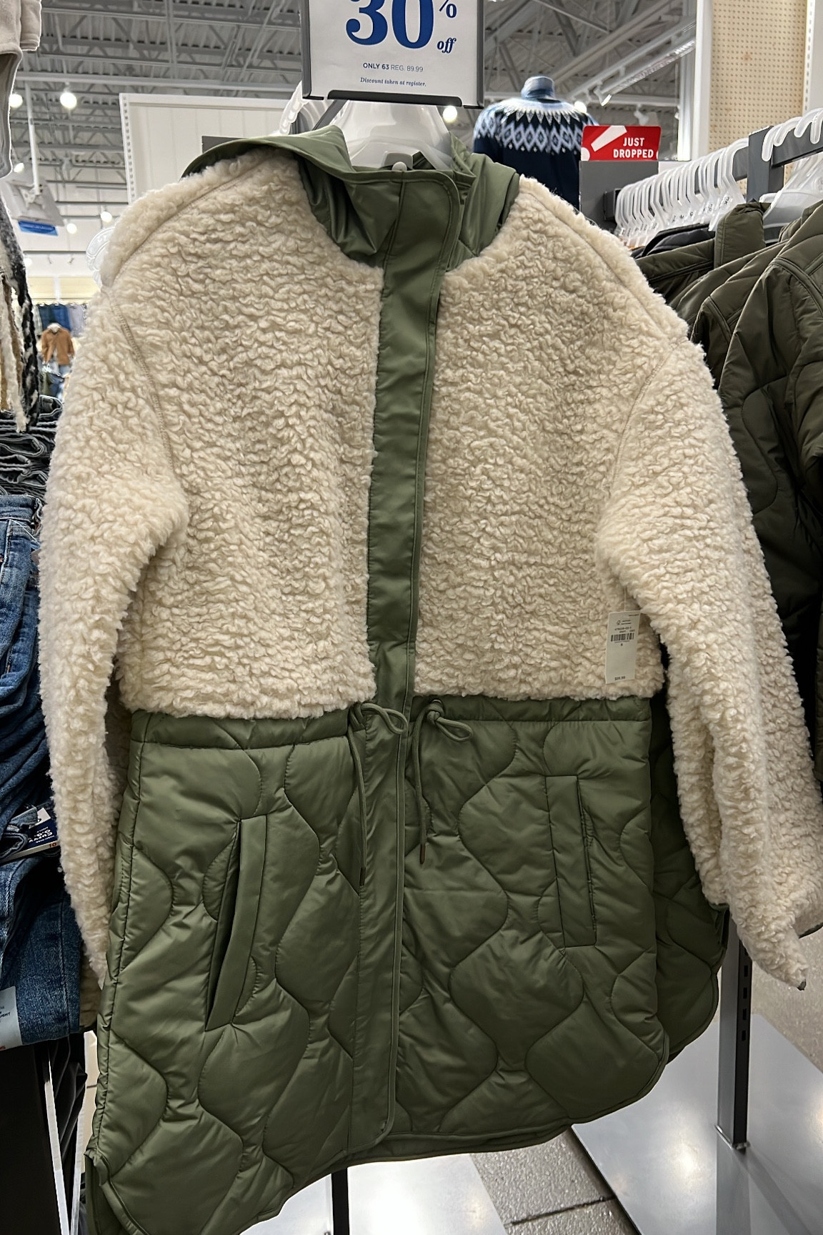 Hooded Sherpa Quilted Hybrid Coat … curated on LTK
