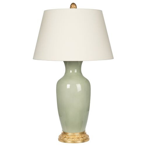 Aventine Table Lamp, Celadon/Gold | One Kings Lane