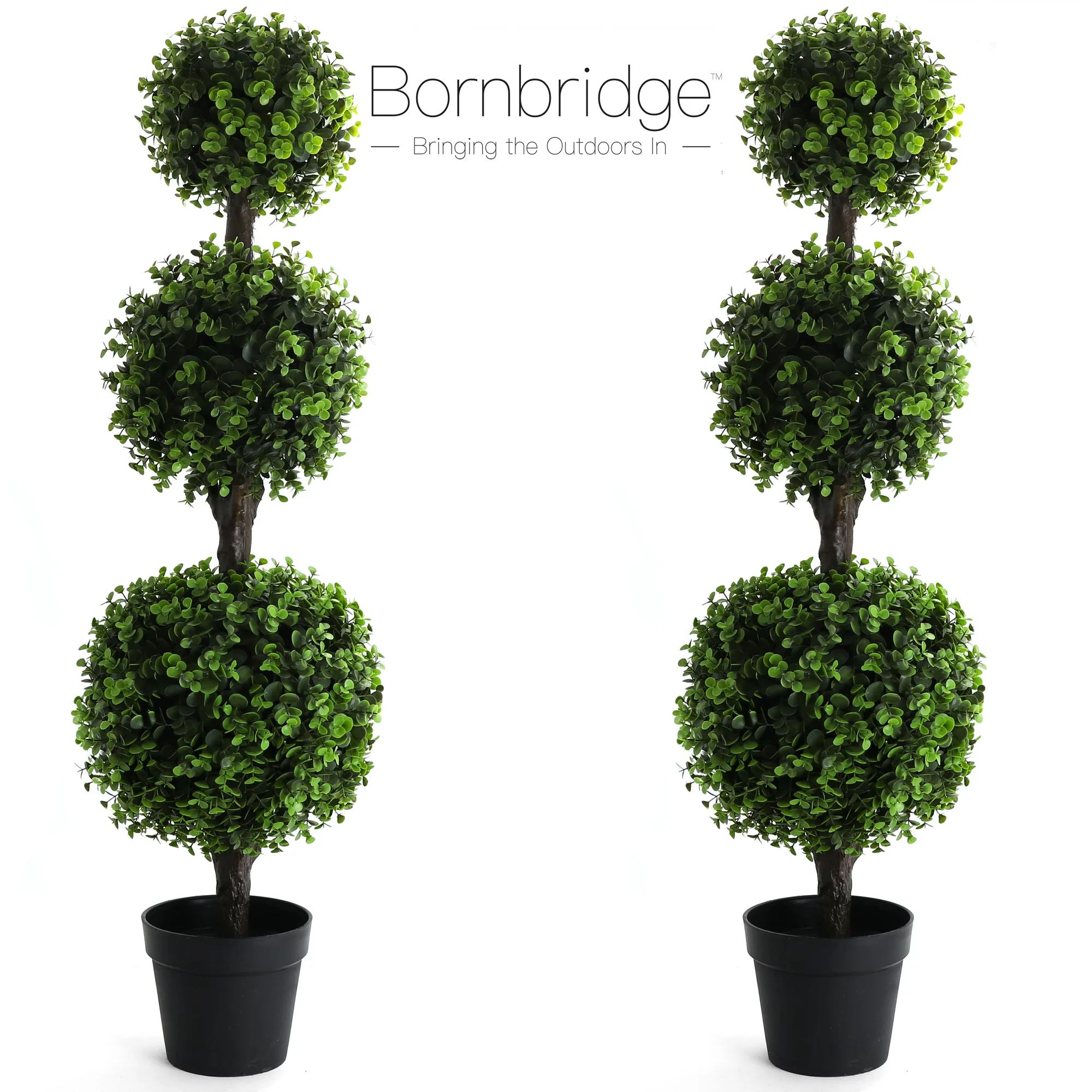 Bornbridge Artificial 4' Topiary Ball Tree - Indoor/Outdoor (Wintergreen,  2 Pack) | Walmart (US)