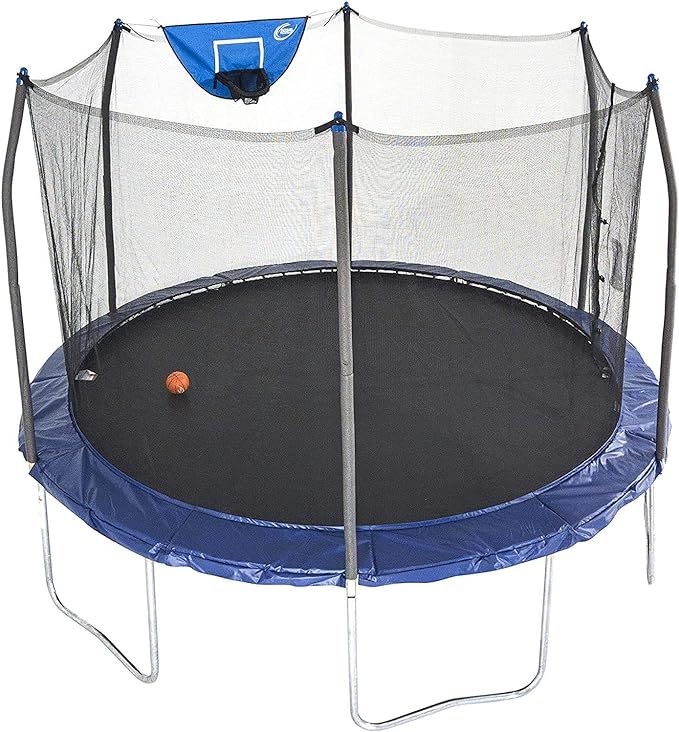 Skywalker Trampolines 12-Foot Jump N’ Dunk Trampoline with Enclosure Net - Basketball Trampolin... | Amazon (US)