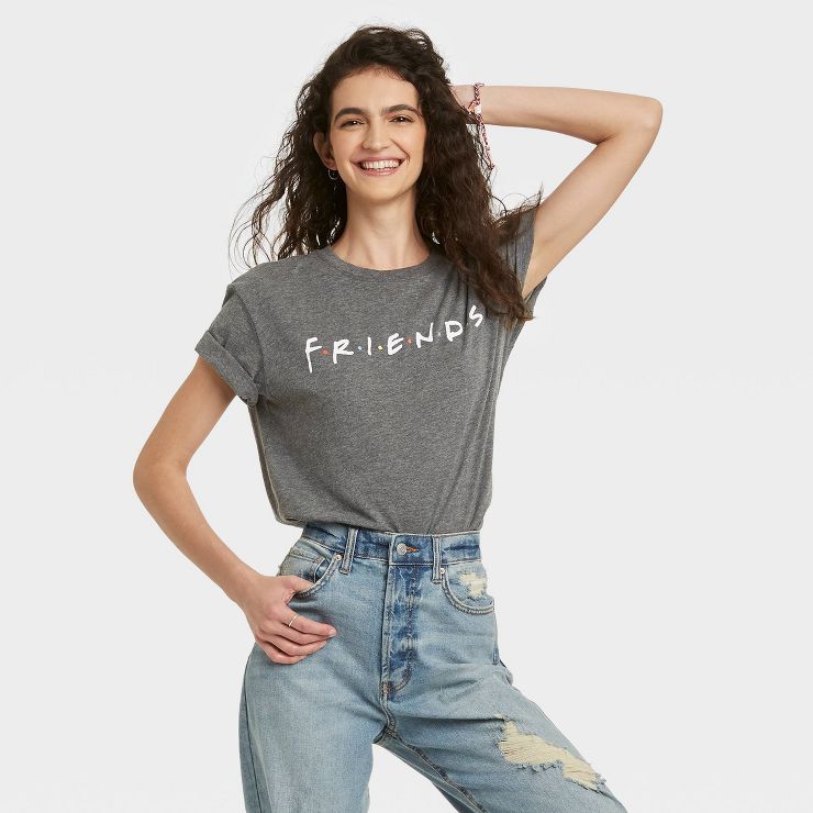 Women's Friends Logo Short Sleeve Graphic T-Shirt - Gray | Target