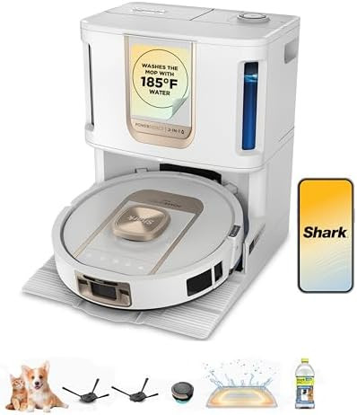 Shark Robot Vacuum & Mop Combo, PowerDetect ThermaCharged NeverTouch Pro, Self-Emptying, Self-Ref... | Amazon (US)