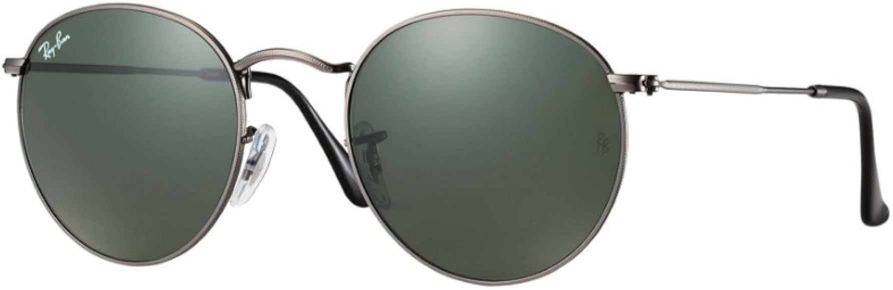 Round Sunglasses RB3447 John Lennon (50 mm Gunmetal Frame Solid Black G15 Lens) | Amazon (US)