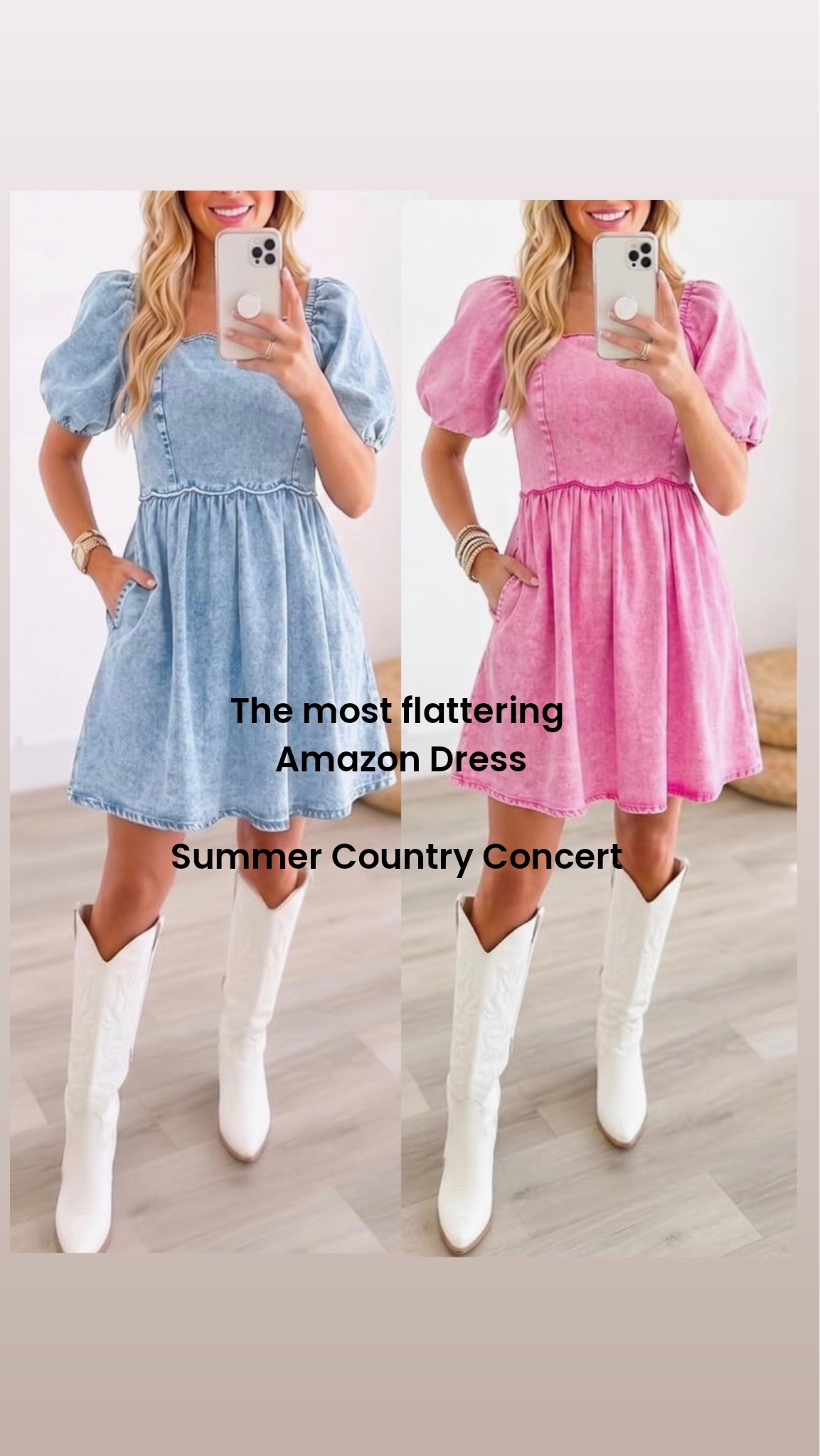 I just ordered these dresses ! The Jean colored one came in and it was so cute that I ordered the pink too!

Will get a picture of me in it this weekend but wanted to share incase it sells out

The cutest dress for all summer long and ALL the summer country concerts 

I’m wearing the pink to the Morgan Wallen concert

#LTKOver40 #LTKBeauty #LTKPetite