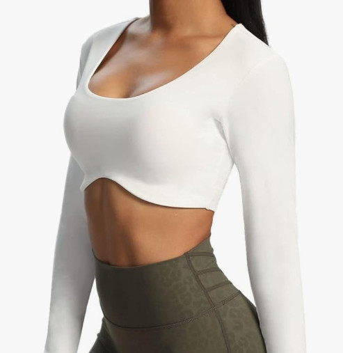 Aoxjox Long Sleeve Crop Tops for Women Define Sculpt Workout Cropped T Shirt Top 

 #LTKActive #LTKU #LTKSaleAlert