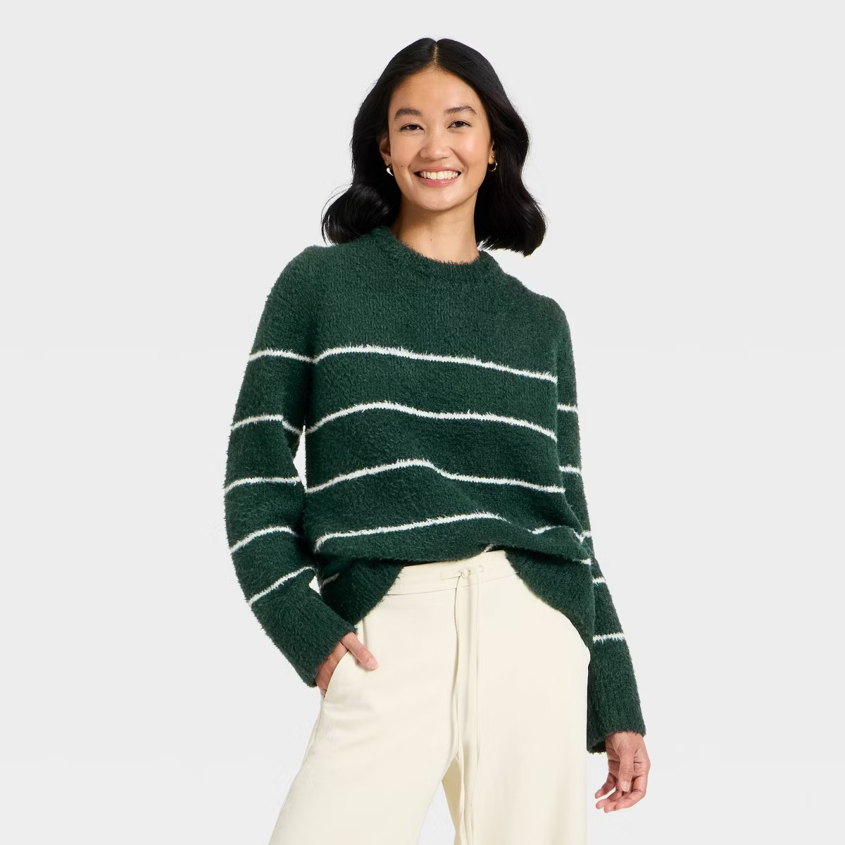 Women's Long Sleeve Fuzzy Pullover Sweater - A New Day™ | Target