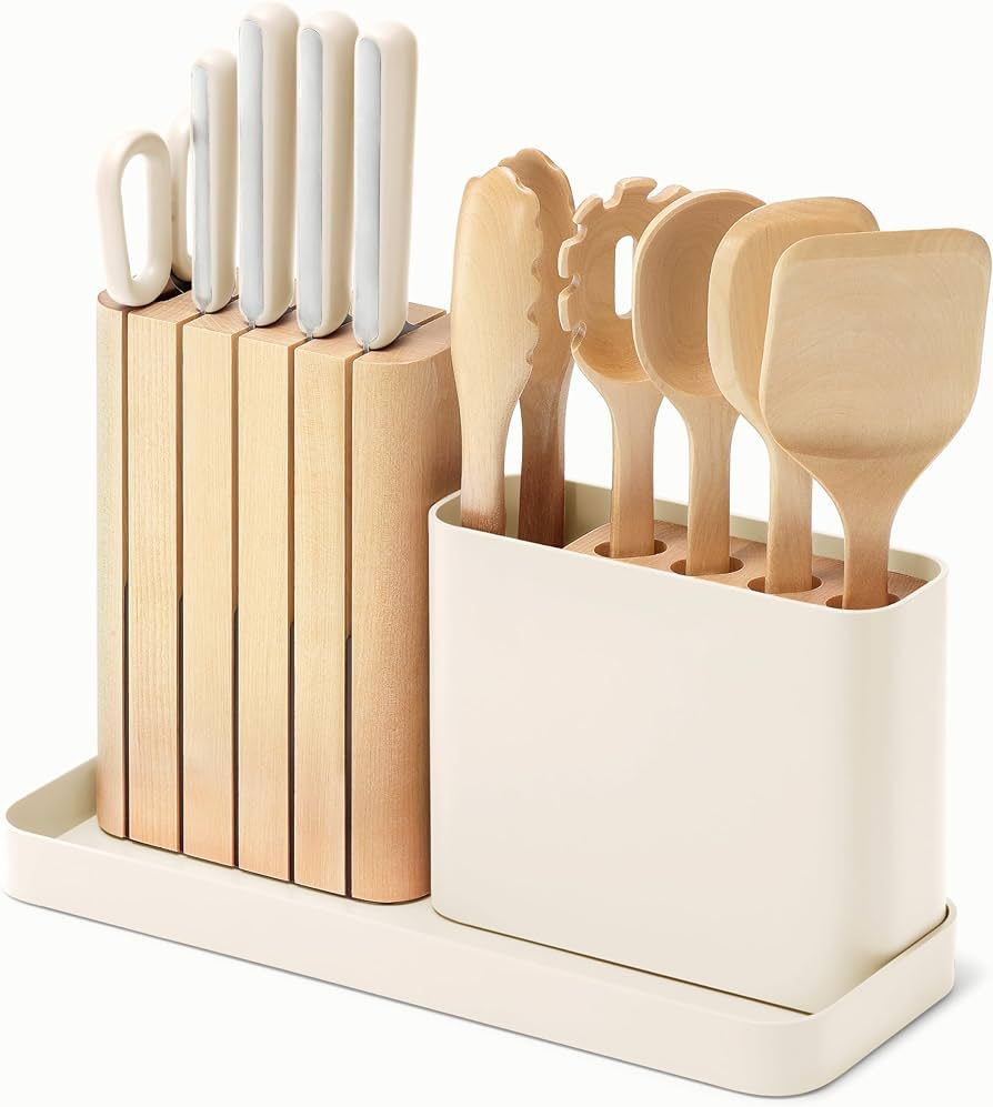 Caraway 14-Piece Kitchen Prep Set - Kitchen Knife Set & Wooden Utensil Set - Made With Premium Ge... | Amazon (US)