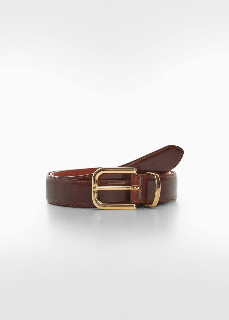 Buckle leather belt -  Woman | Mango Canada | Mango Canada