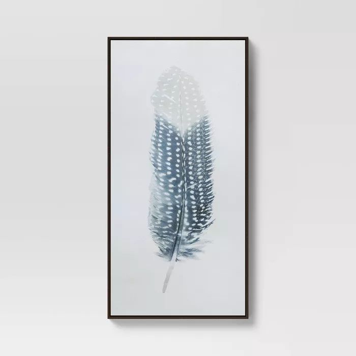 24" x 47" Blue Feather Framed Printed Canvas - Threshold™ | Target