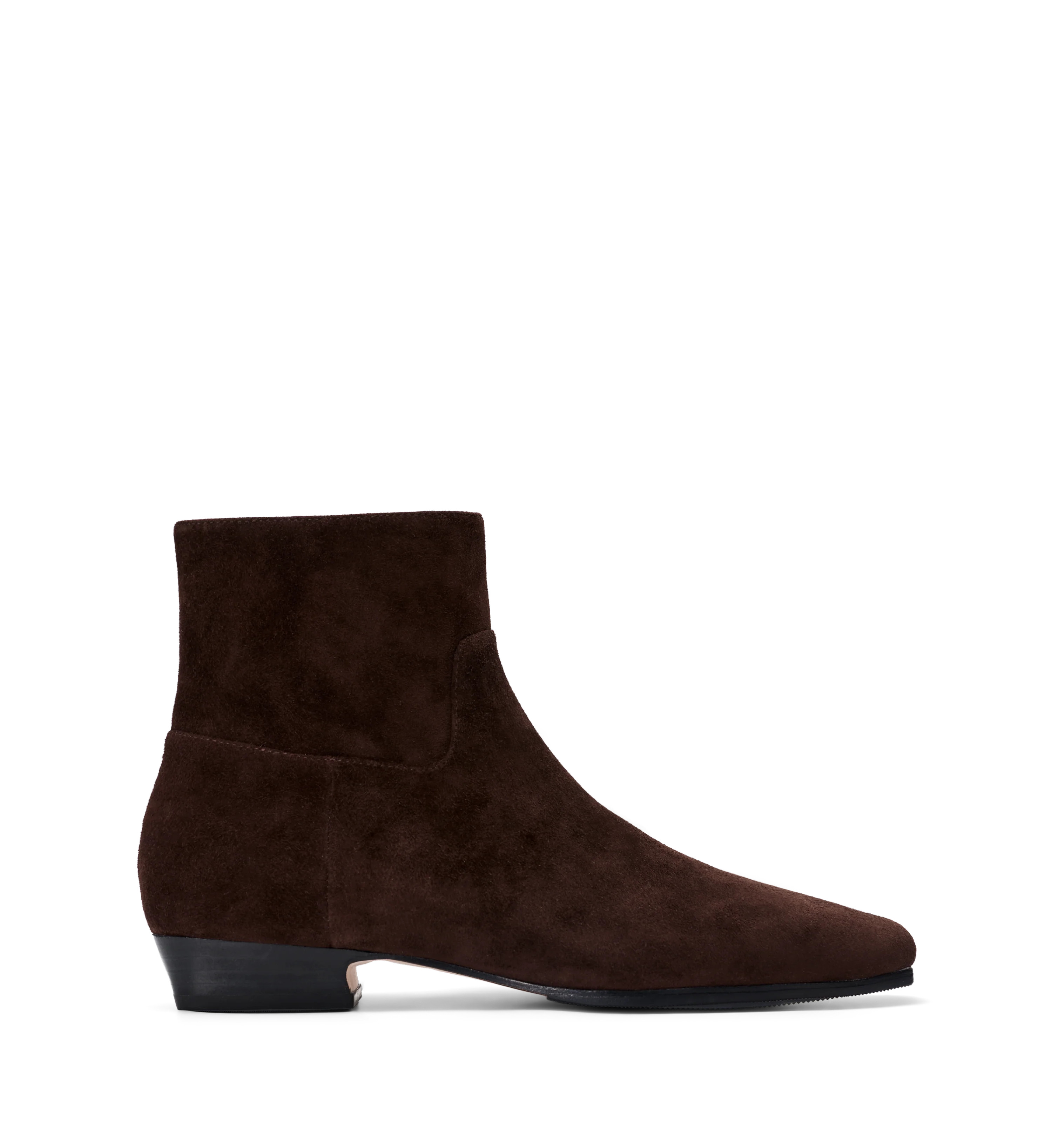 Pitta Espresso Brown Suede Flat Boots | Bared Footwear | Bared Footwear