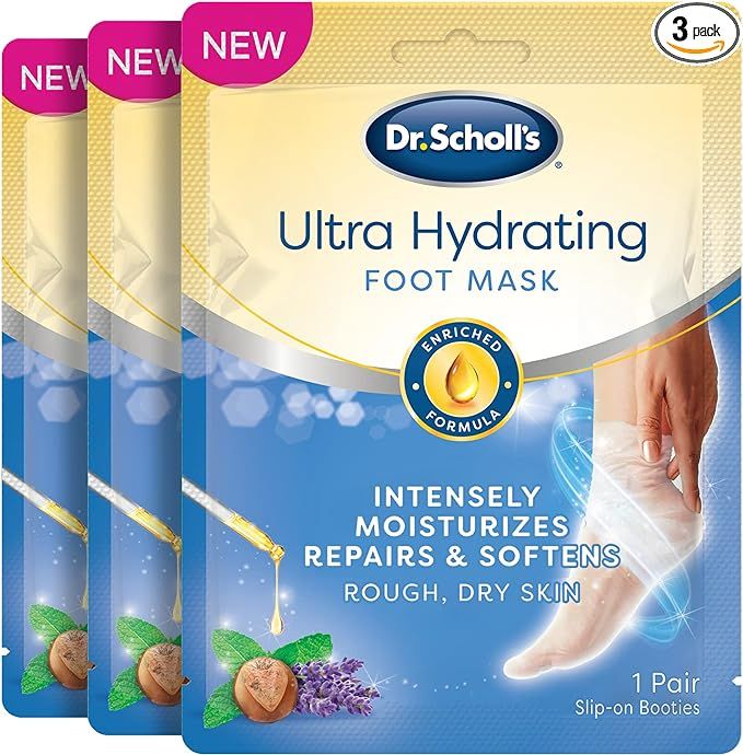 Dr. Scholl's Ultra Hydrating Foot Peel Mask 3pk, Intensely Moisturizes Repairs and Softens Rough ... | Amazon (US)