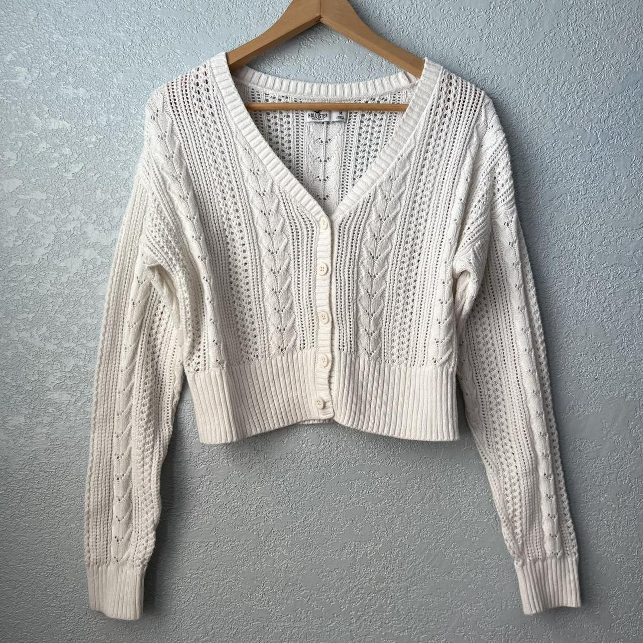 Hollister Co. Women's Cardigan - White/Cream - M | Depop US