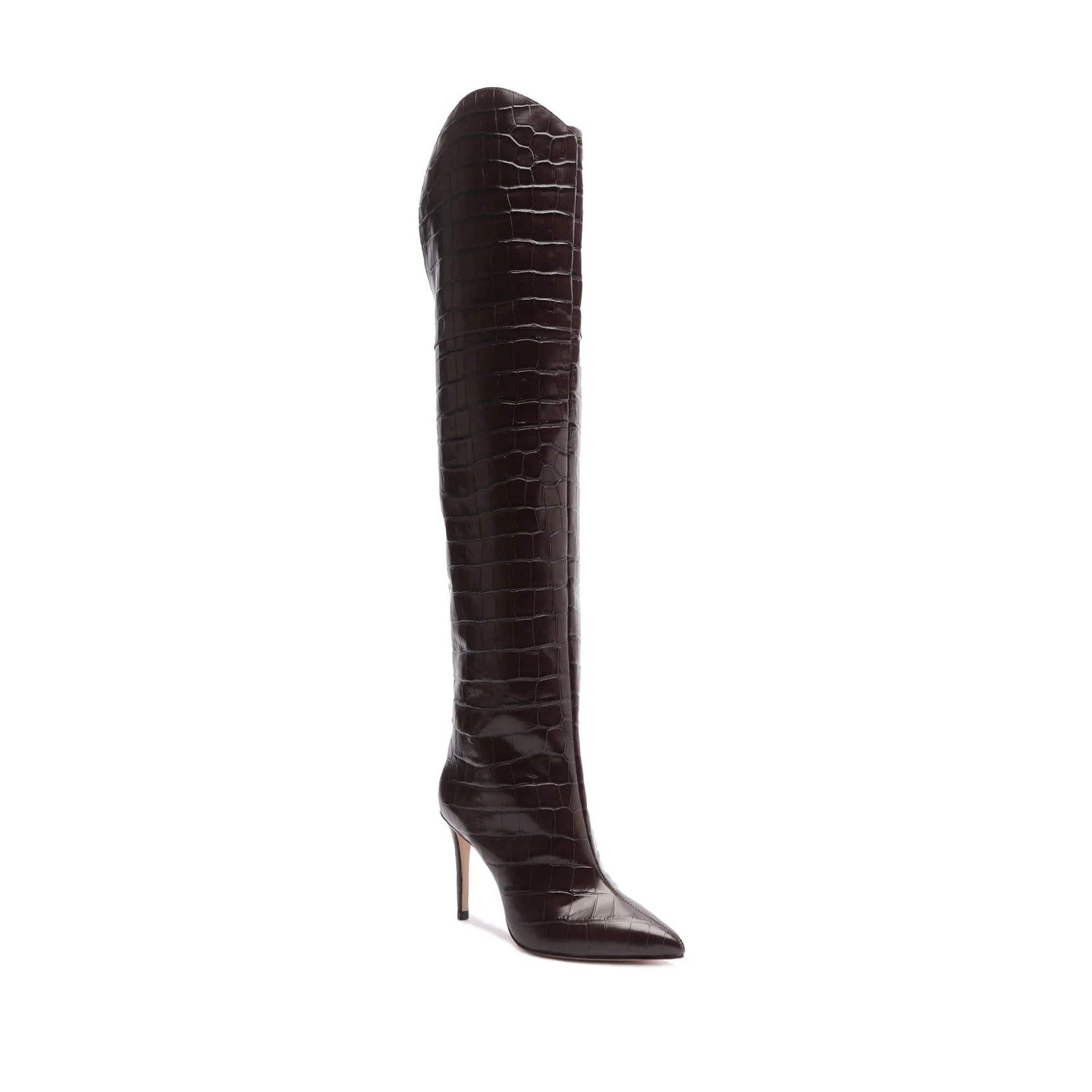 Maryana OTK Crocodile-Embossed Leather Boot | Schutz Shoes (US)