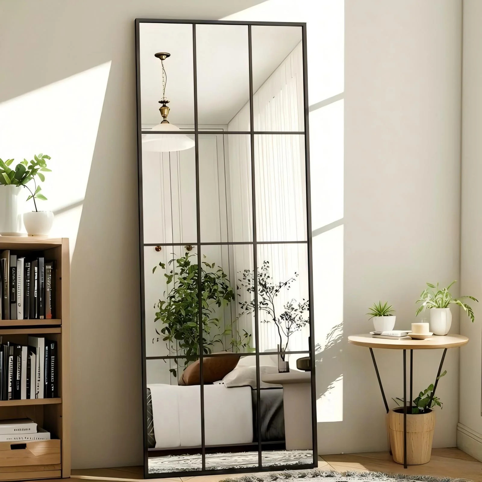 Mirrasia 69"x 25" Full Length Mirror with Windowpane Rectangular Wall Mirror,Black - Walmart.com | Walmart (US)