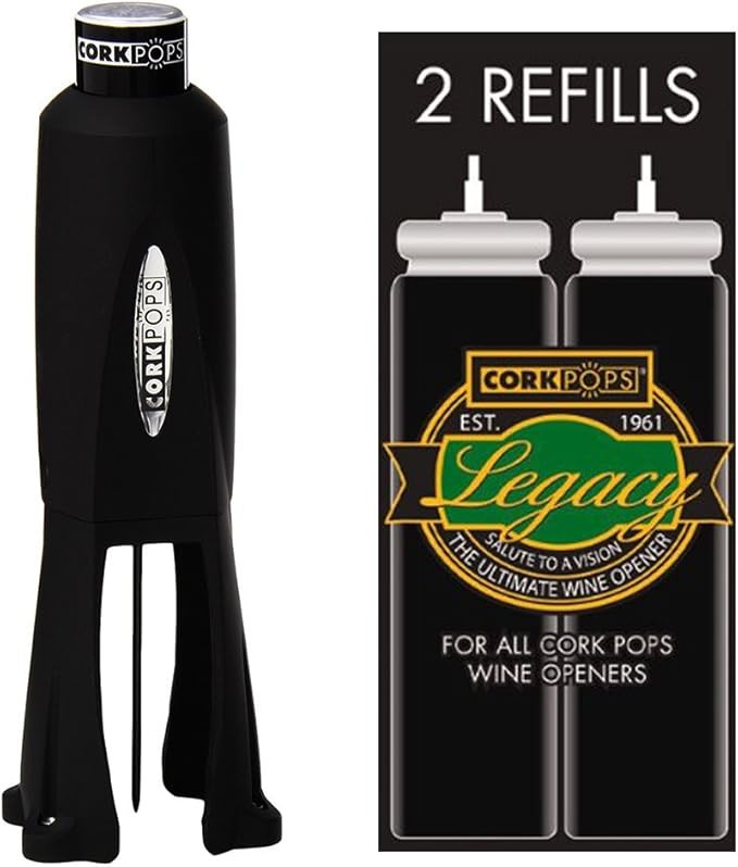 Cork Pops Legacy Wine Bottle Opener and 2 Refill Cartridges | Amazon (US)