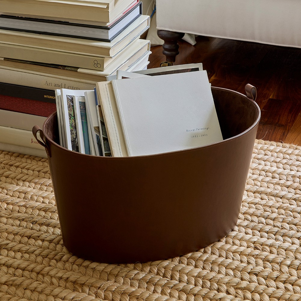 Josh Young x Williams Sonoma Home Marta Leather Basket | Williams-Sonoma