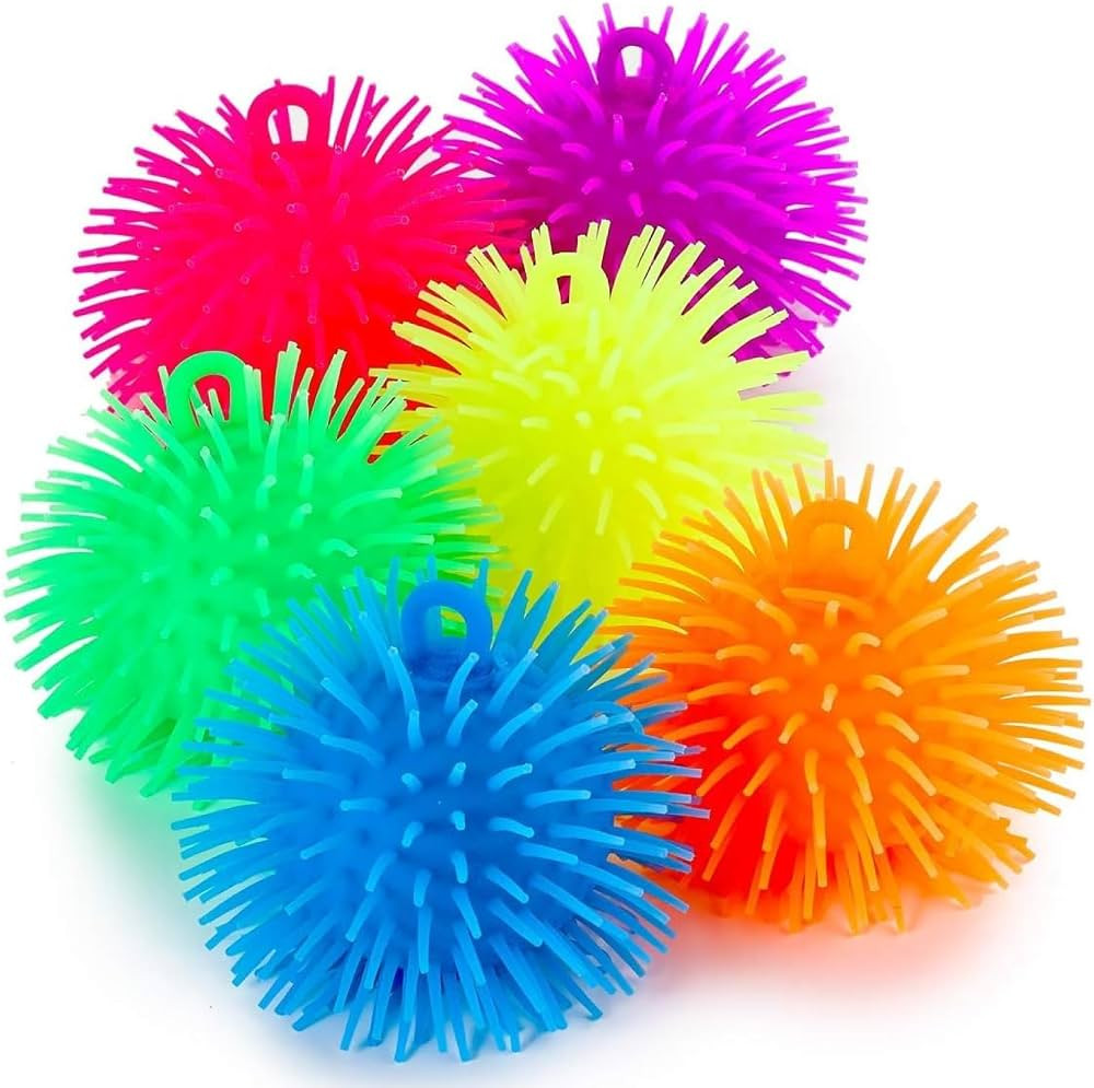 Kicko Puffer Balls - Assorted Colors, Spiky Balls for Kids, Sensory Game, Stress Relief - 5.5'' -... | Amazon (US)