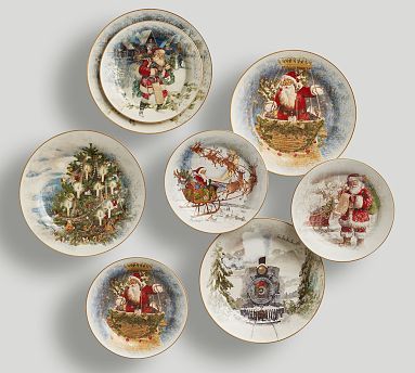 Nostalgic Christmas Stoneware 8-Piece Dinnerware Set | Pottery Barn (US)