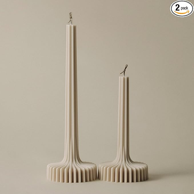 LAWA Set of 2 Vase Candle - Beautiful Handmade Pillar Unscented Soy Wax Elegant Aesthetic Candle ... | Amazon (US)