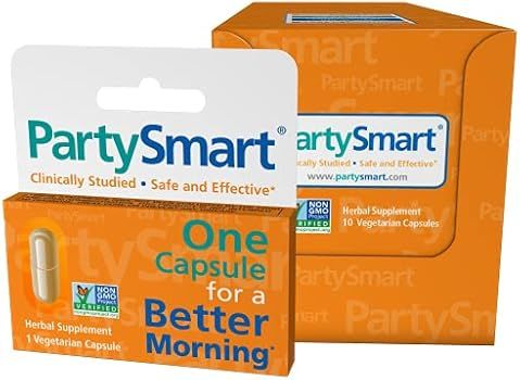 PartySmart Provides Axtioxidants for a Fun Night Out and a Better Tomorrow 250 mg, 10 Capsules, 3... | Amazon (US)