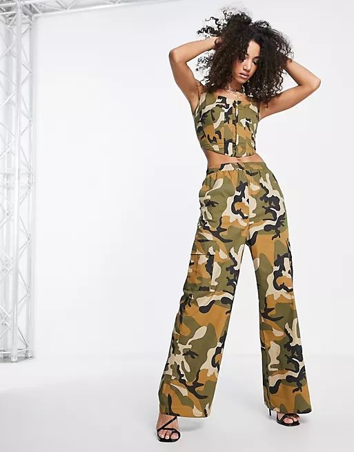 I Saw It First wide leg cargo pants in camo print - part of a set | ASOS (Global)