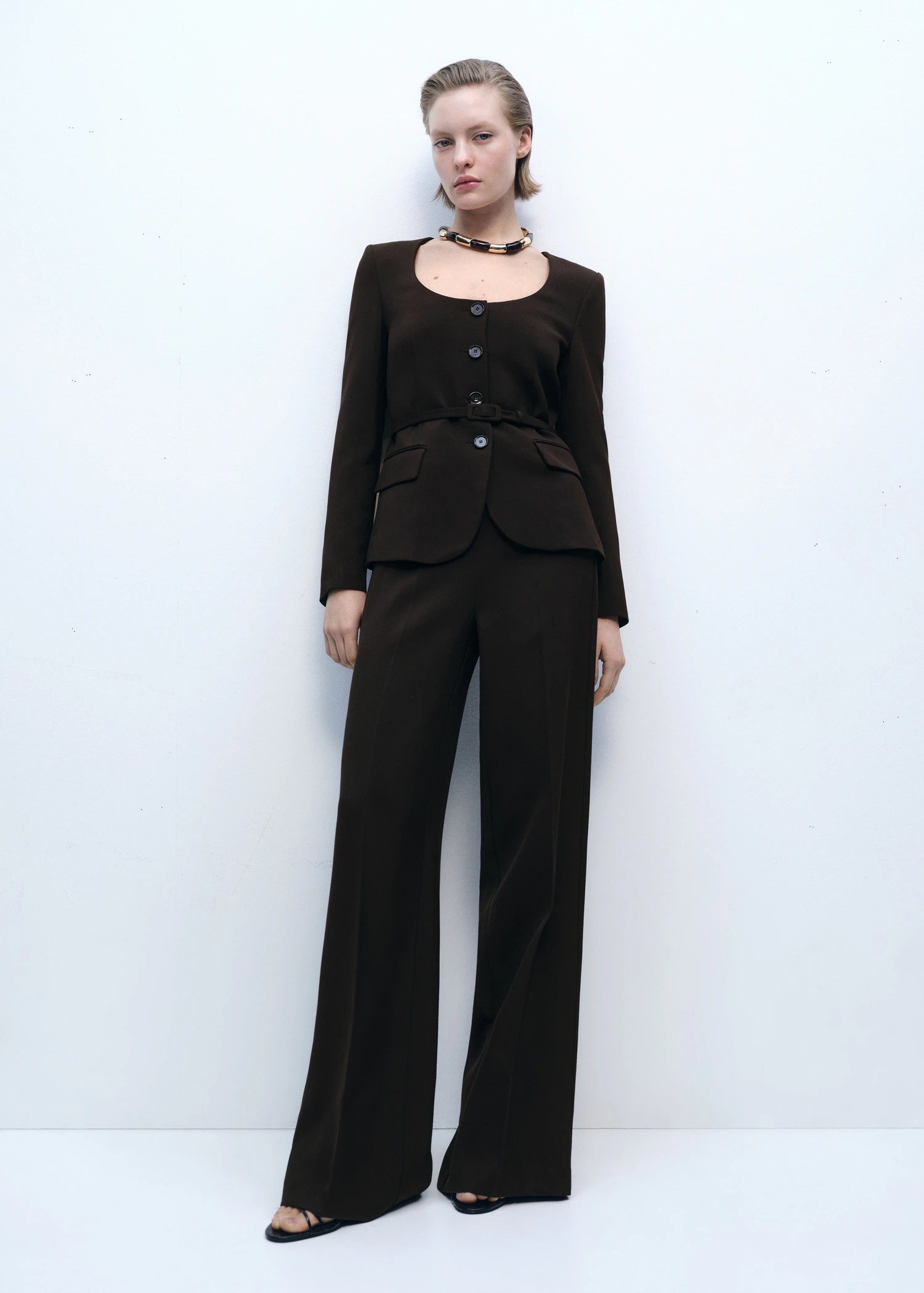 Suit jacket with belt | Mango (US/MX/AU)